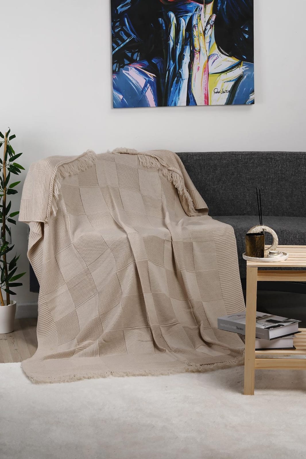The Artisanal Block-Stitch Knit Throw - Image 10
