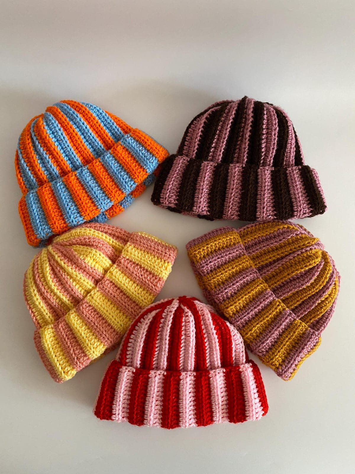Ribbed two color Crochet Beanie - Image 9