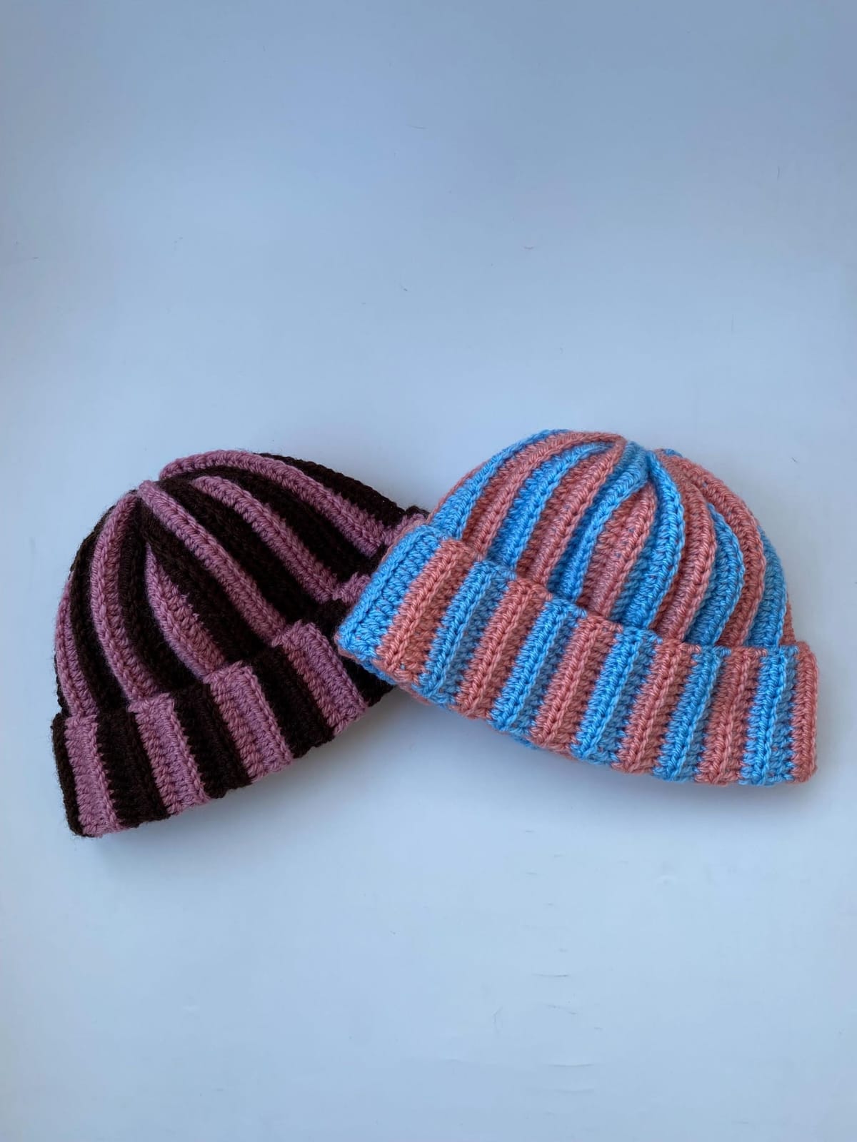 Ribbed two color Crochet Beanie - Image 4