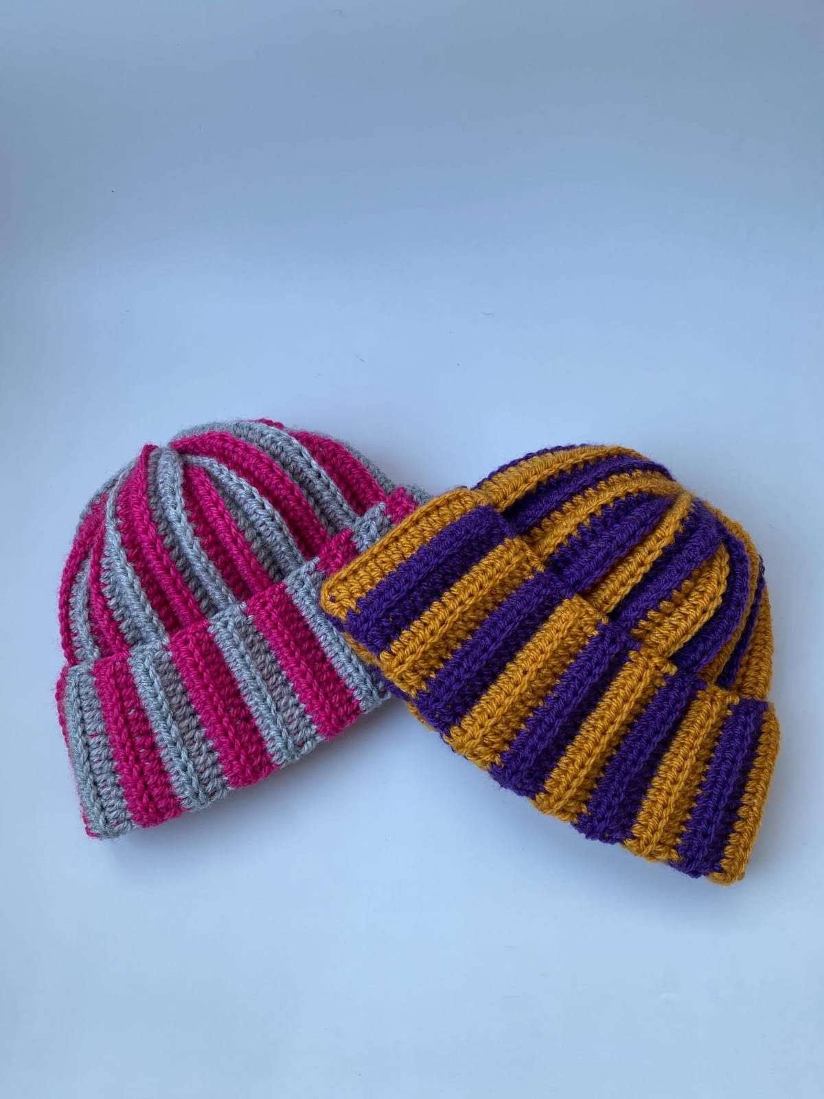 Ribbed two color Crochet Beanie - Image 5