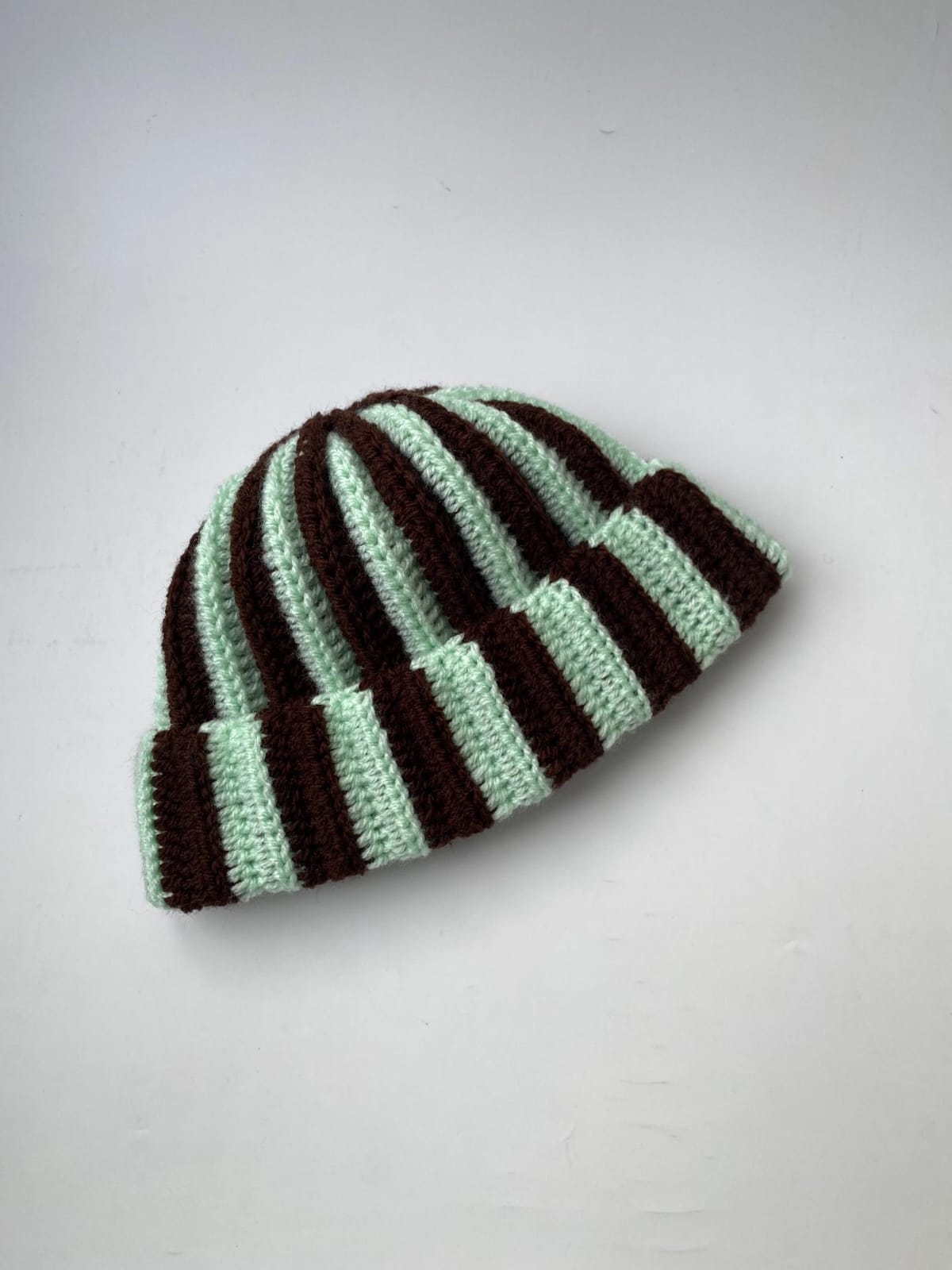 Ribbed two color Crochet Beanie - Image 6