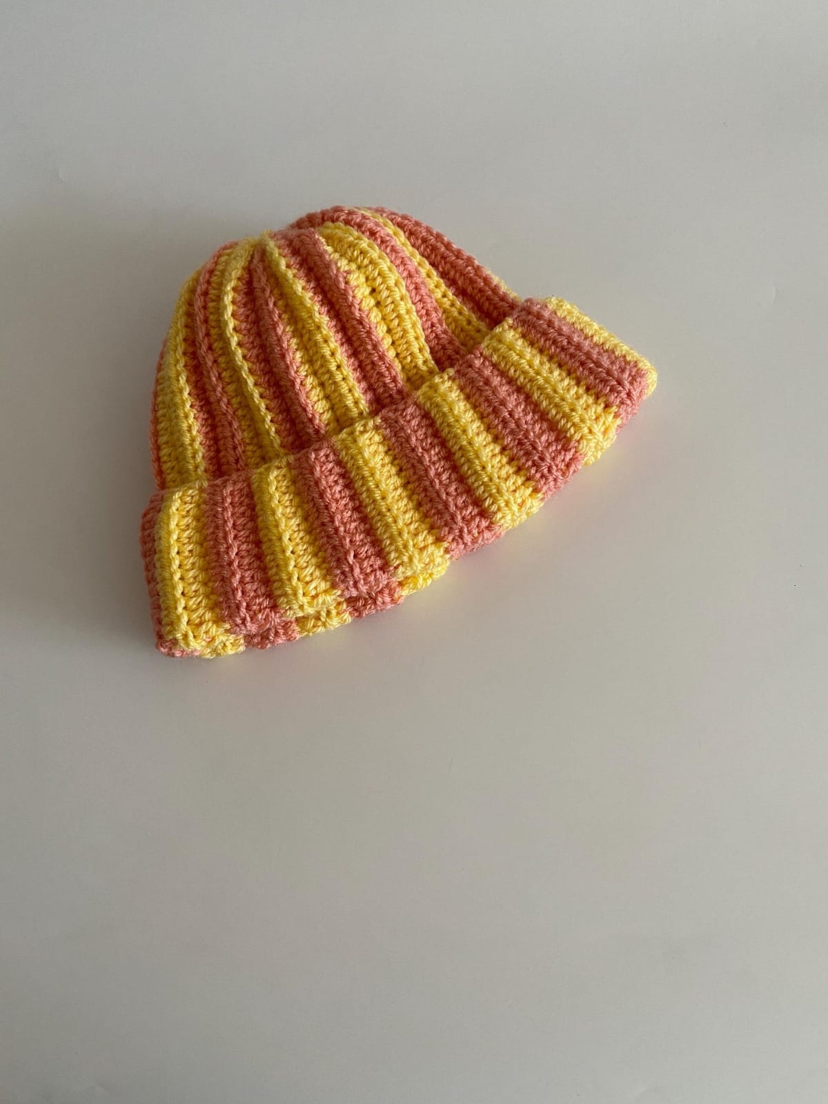 Ribbed two color Crochet Beanie - Image 7