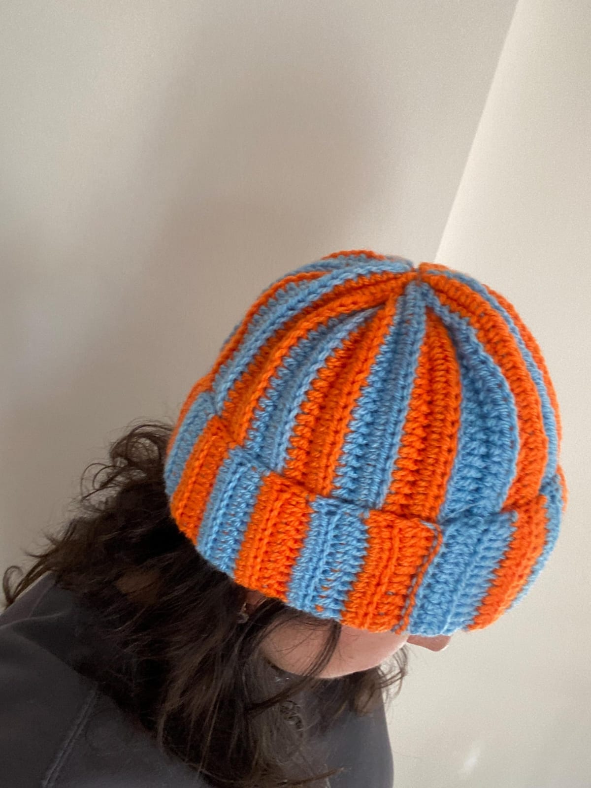 Ribbed two color Crochet Beanie - Image 8