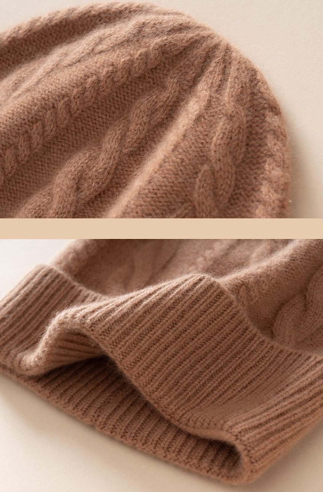 The Cashmere-Blend Classic Cable Beanie - Image 4