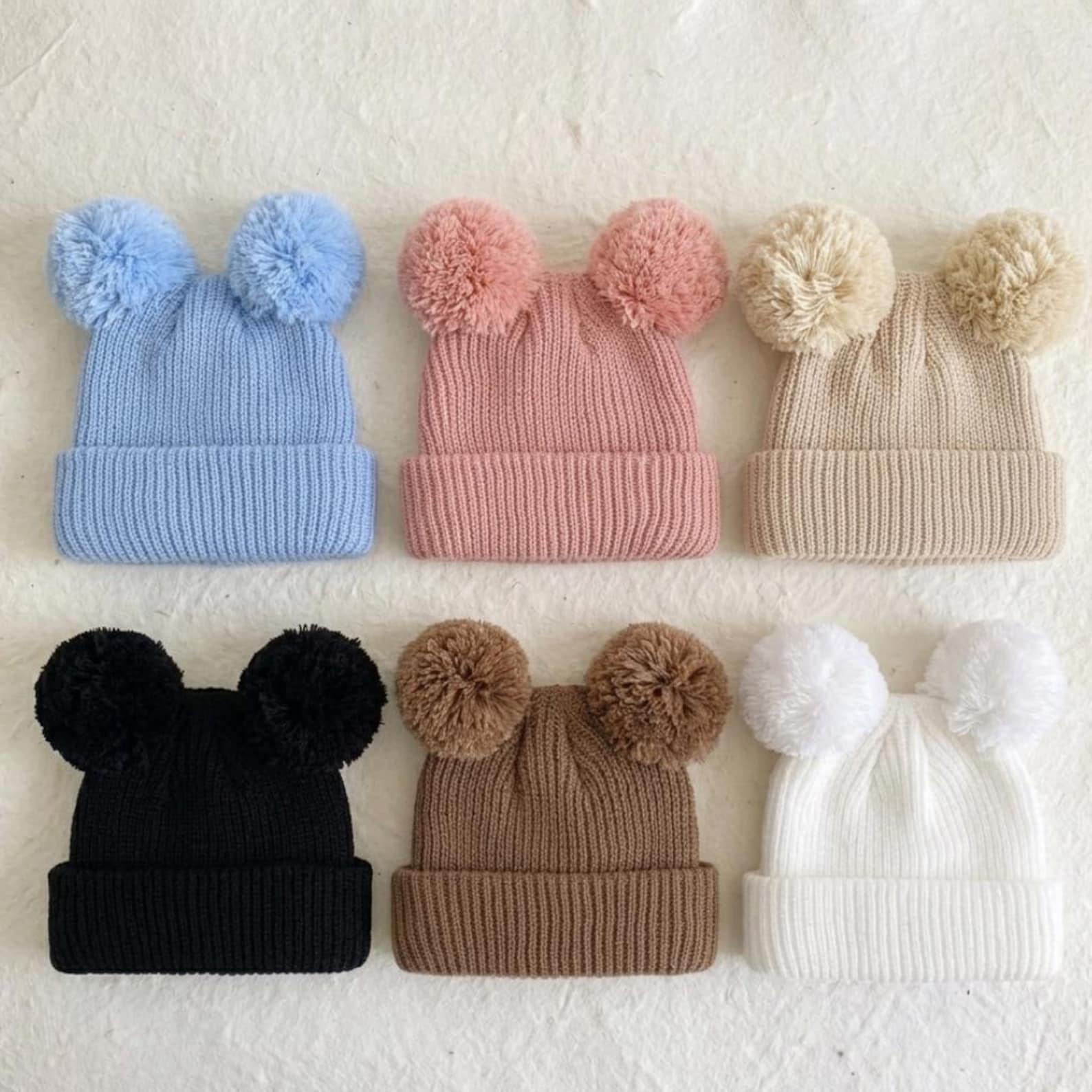Double Pom-Pom Baby Beanie - Image 6
