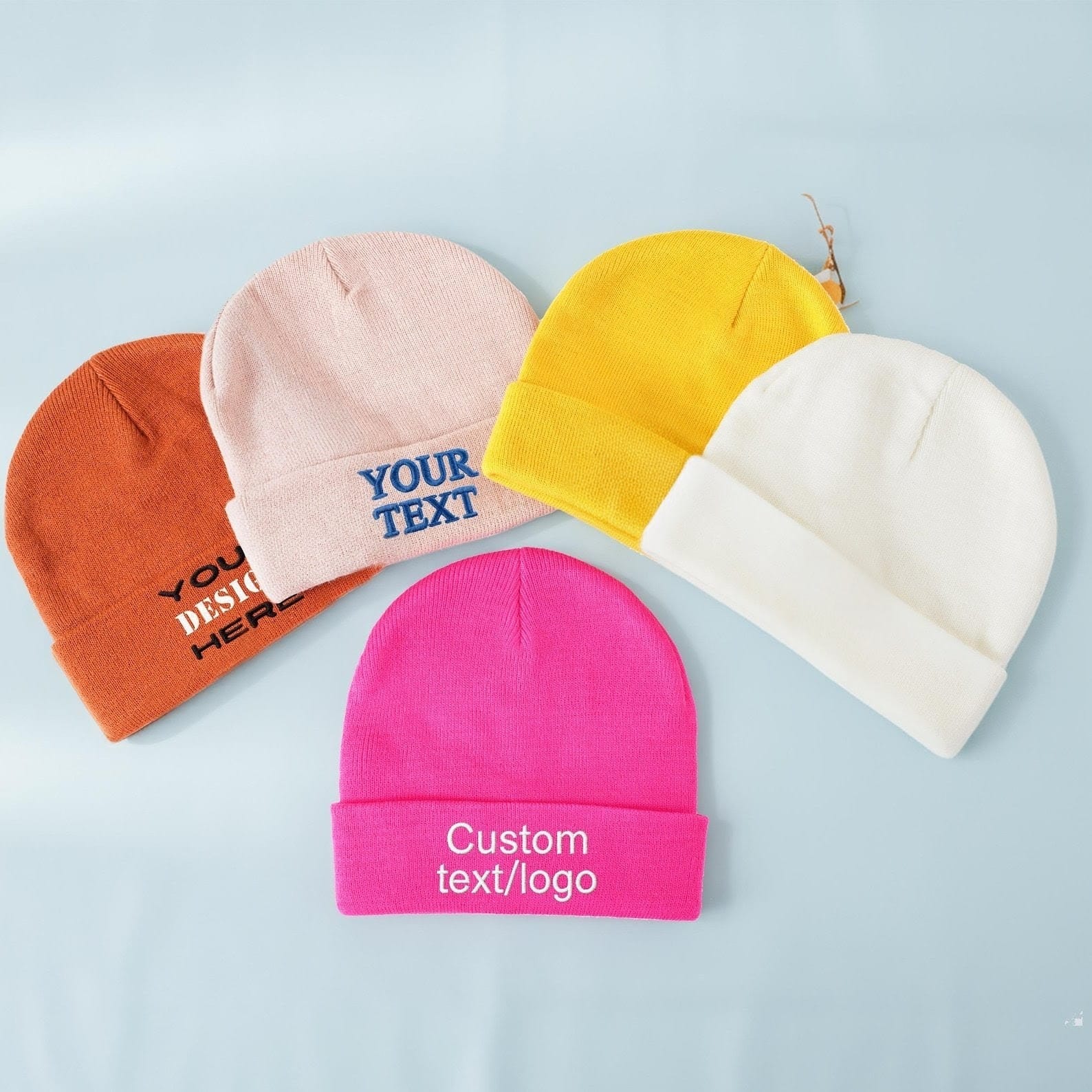 Custom Premium 100% Acrylic Ribbed Cuffed Beanie